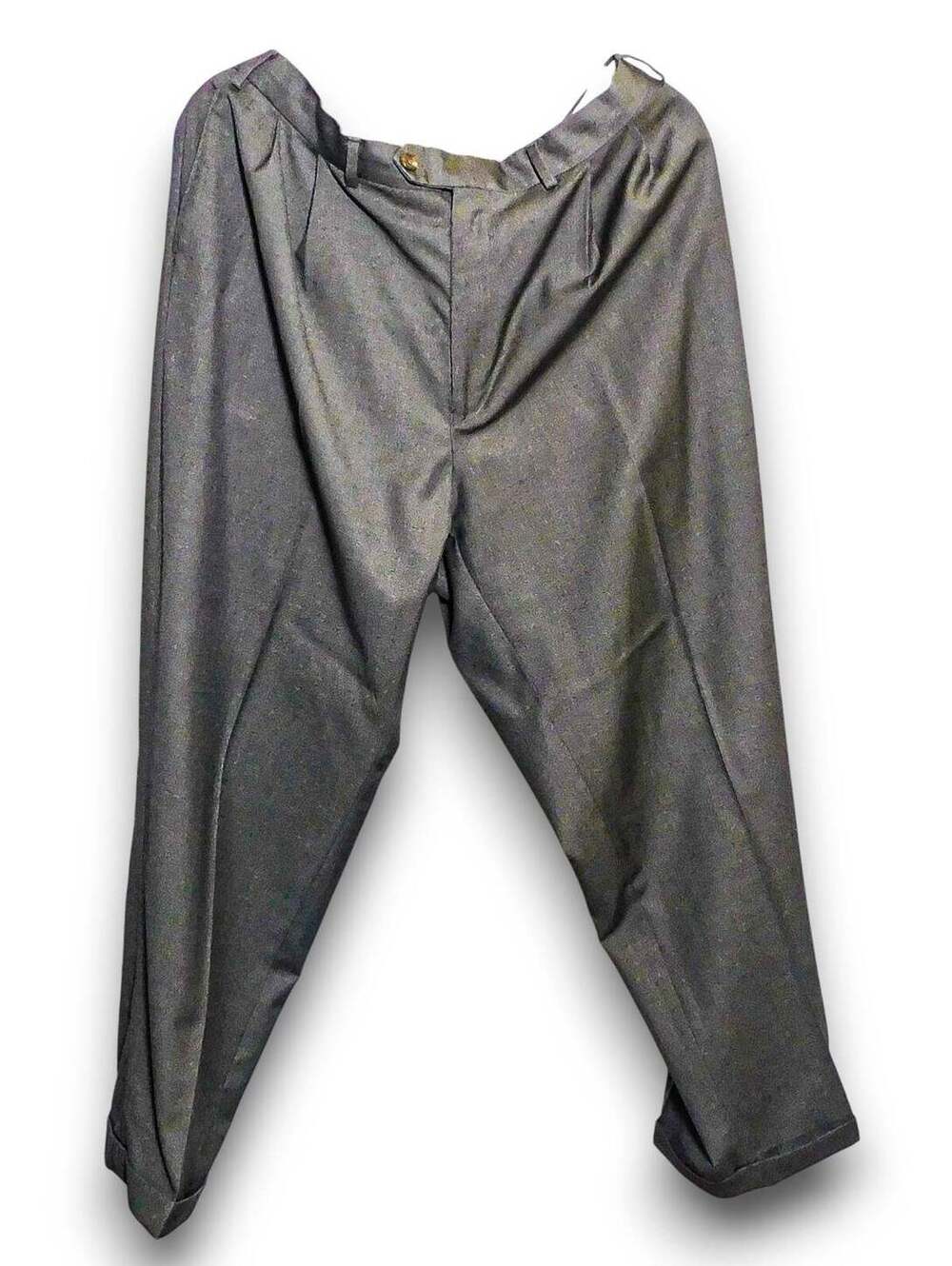 Ralph Lauren Pleated Dress Trousers Cuffed Hem Waist 38 Gray